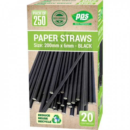 Party Straws Paper 6x197mm 250pc/20 STRAWS, STRAWS image