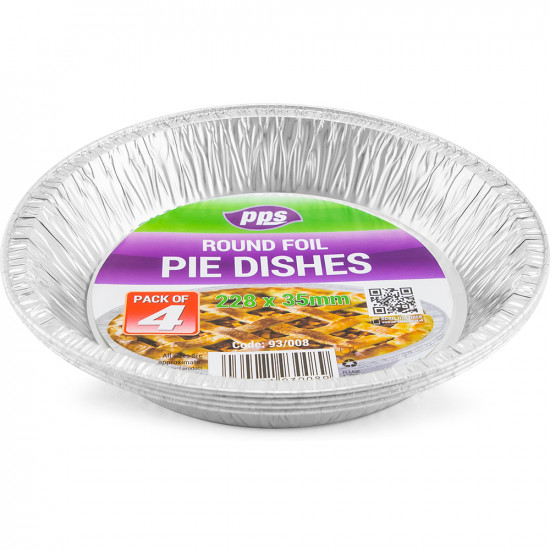 Foil Pie Platters Round 228 x 35mm 5pc/24 FLAN & PIE DISHES image