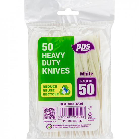 Cutlery Knives Plastic White 50pc/48 image
