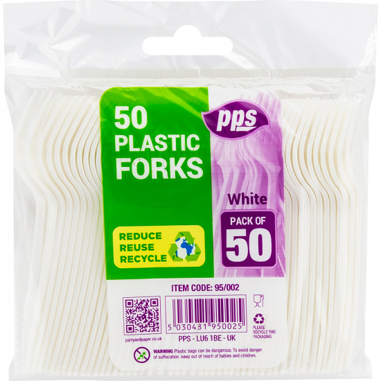 Cutlery Forks Plastic White 50pcs./48 image