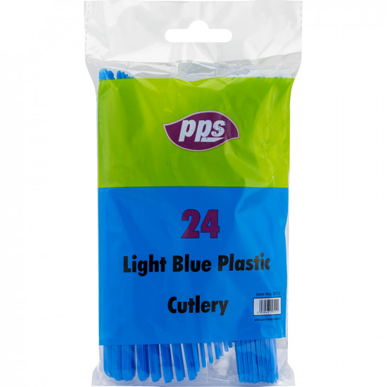 Cutlery Delux Light Blue Plastic 36pcs/24 PLASTIC CUTLERY image