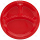 Plates Plastic 3compartments Red 6pc/40 image