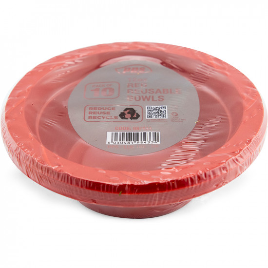 Plates Plastic Bowl Red 12oz 10pcs/30 image