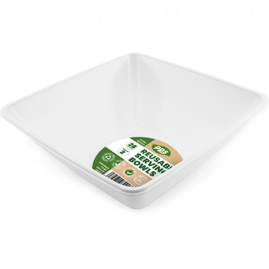 Plates Plastic Serving Bowls White 28cm sq 2pc/48 image